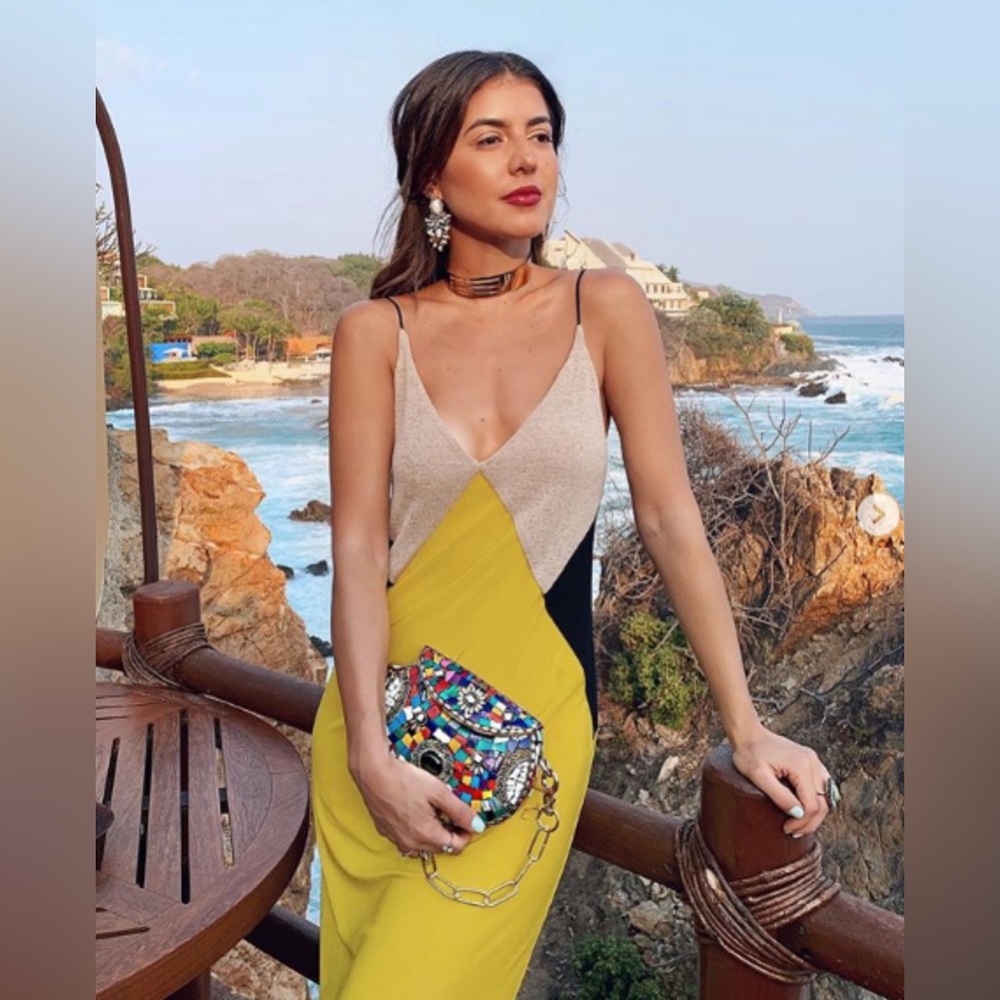 Zara Boho Colorblock Midi Dress